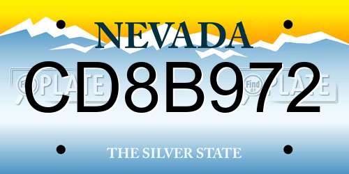 CD8B972 Nevada License Plate