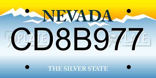 CD8B977 Nevada License Plate