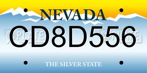 CD8D556 Nevada License Plate
