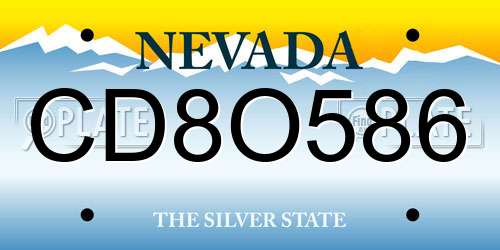 CD8O586 Nevada License Plate
