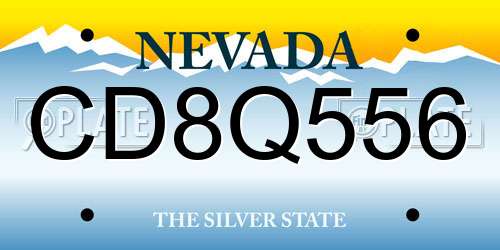 CD8Q556 Nevada License Plate