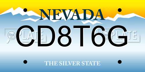 CD8T6G Nevada License Plate