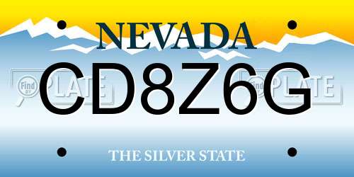 CD8Z6G Nevada License Plate