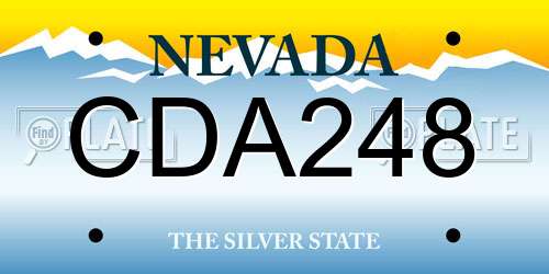 CDA248 Nevada License Plate