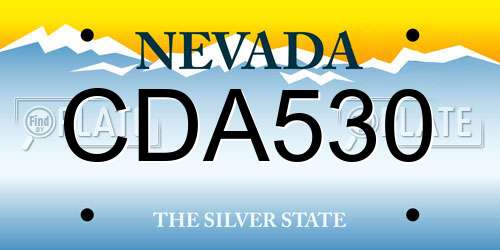 CDA530 Nevada License Plate