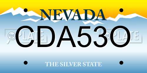 CDA53O Nevada License Plate