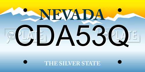 CDA53Q Nevada License Plate
