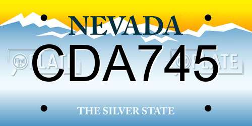 CDA745 Nevada License Plate