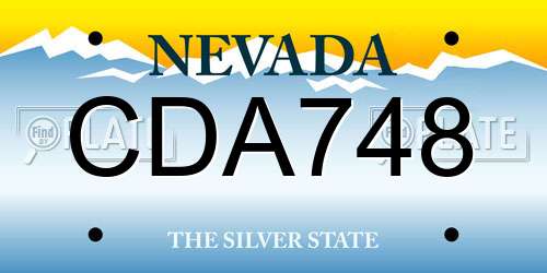 CDA748 Nevada License Plate