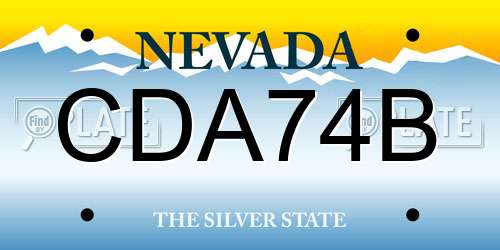 CDA74B Nevada License Plate