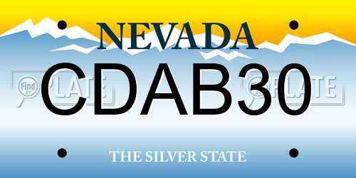 CDAB30 Nevada License Plate