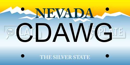 CDAWG Nevada License Plate