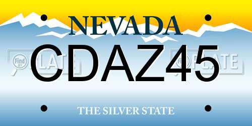 CDAZ45 Nevada License Plate