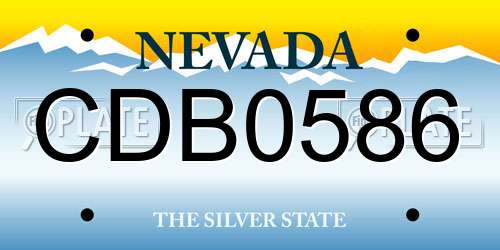 CDB0586 Nevada License Plate