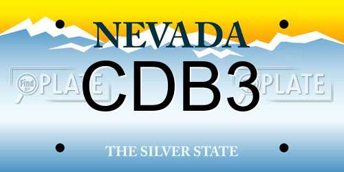 CDB3 Nevada License Plate