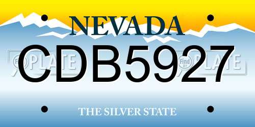 CDB5927 Nevada License Plate