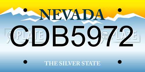 CDB5972 Nevada License Plate