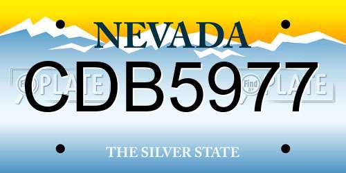 CDB5977 Nevada License Plate