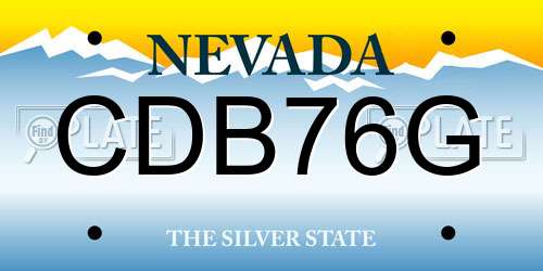 CDB76G Nevada License Plate