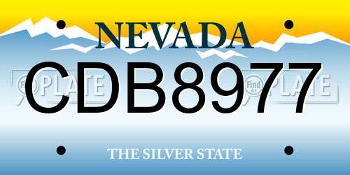 CDB8977 Nevada License Plate