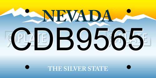 CDB9565 Nevada License Plate