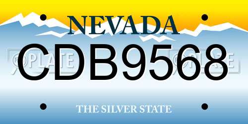 CDB9568 Nevada License Plate