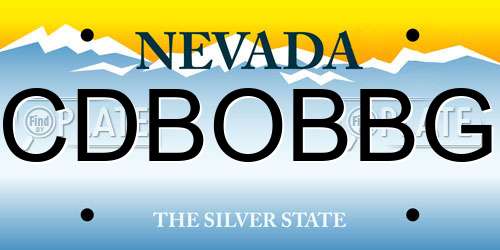 CDBOBBG Nevada License Plate