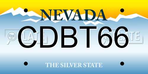 CDBT66 Nevada License Plate
