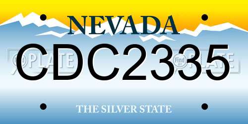 CDC2335 Nevada License Plate