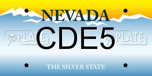 CDE5 Nevada License Plate