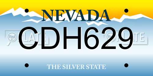 CDH629 Nevada License Plate