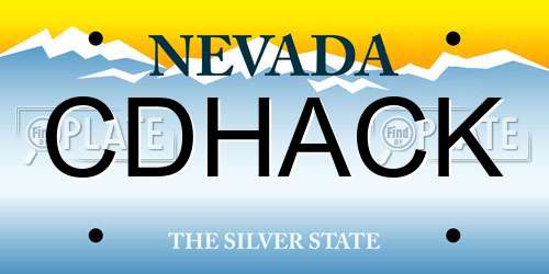 CDHACK Nevada License Plate