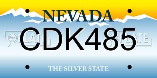 CDK485 Nevada License Plate
