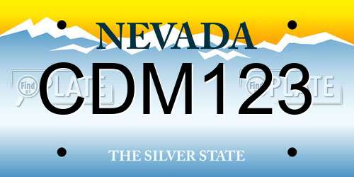 CDM123 Nevada License Plate