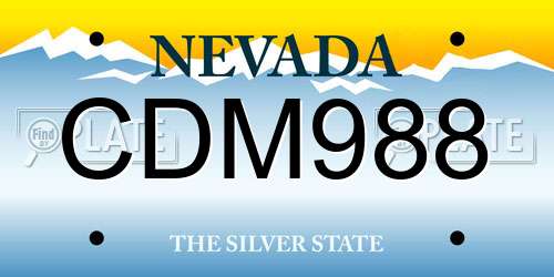 CDM988 Nevada License Plate