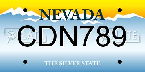 CDN789 Nevada License Plate