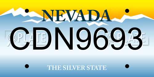CDN9693 Nevada License Plate