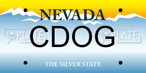 CDOG Nevada License Plate