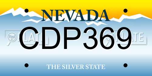 CDP369 Nevada License Plate