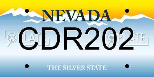 CDR202 Nevada License Plate