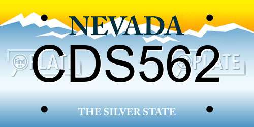 CDS562 Nevada License Plate