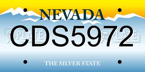 CDS5972 Nevada License Plate