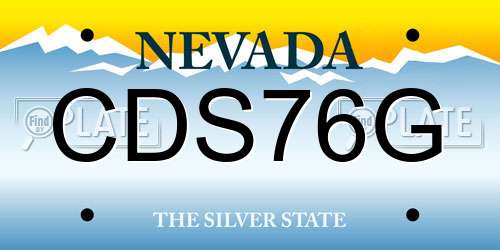 CDS76G Nevada License Plate
