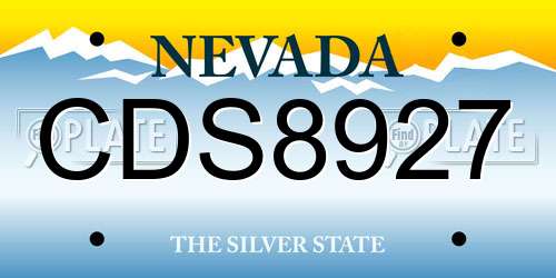 CDS8927 Nevada License Plate