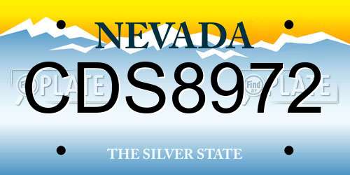 CDS8972 Nevada License Plate