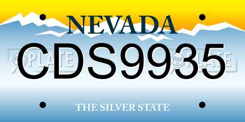 CDS9935 Nevada License Plate