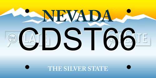 CDST66 Nevada License Plate