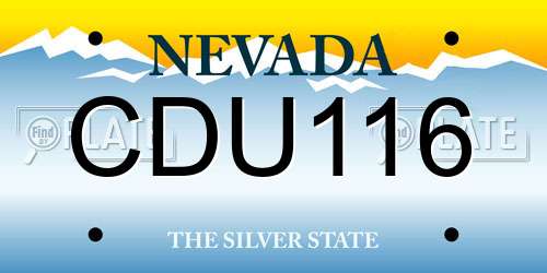 CDU116 Nevada License Plate