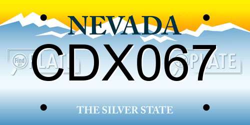 CDX067 Nevada License Plate
