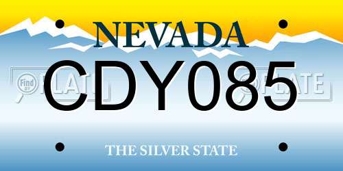 CDY085 Nevada License Plate